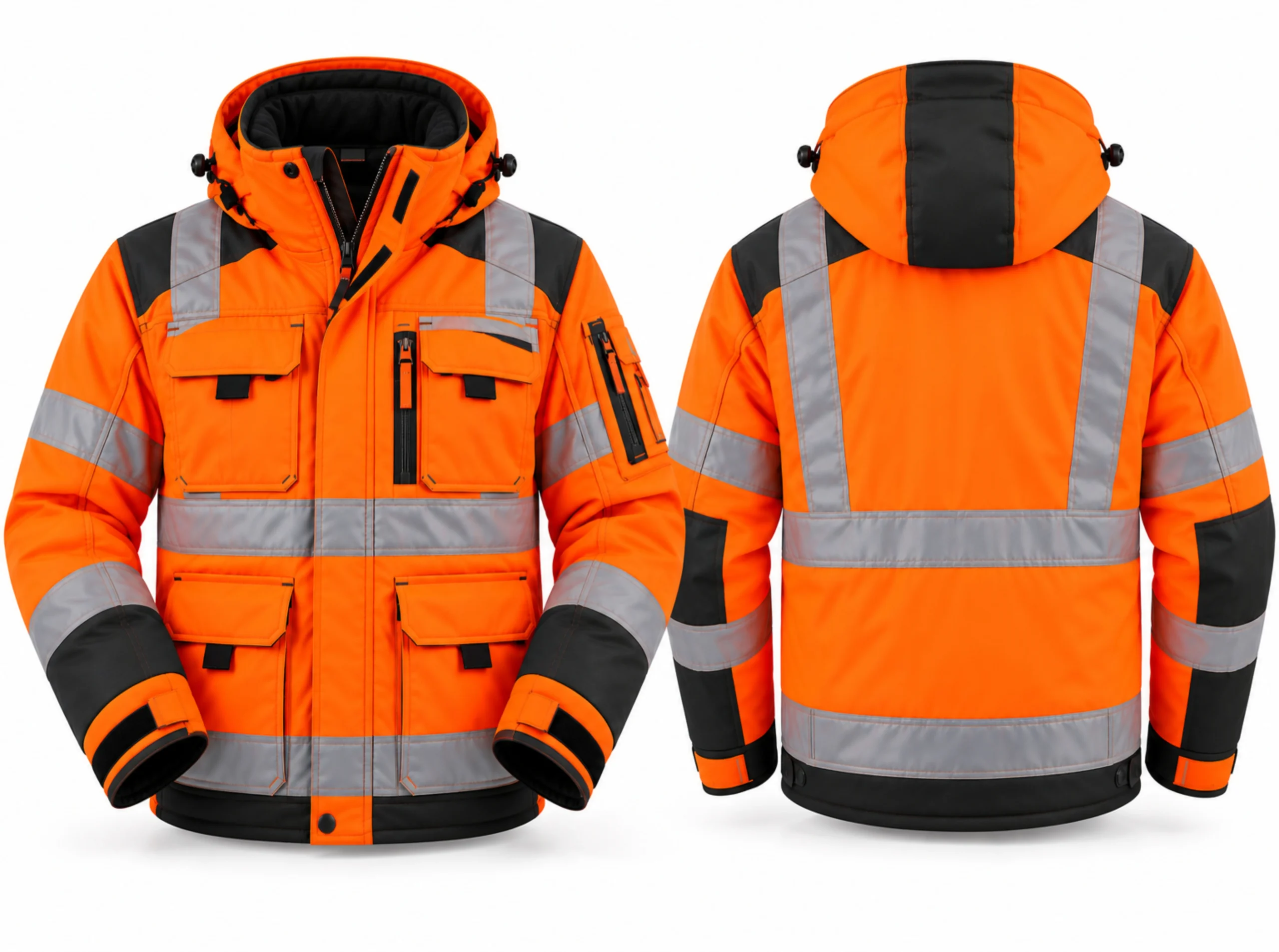 Custom High Visibility Winter Work Jacket - SeamCraft Industry Custom High Visibility Winter Work Jacket